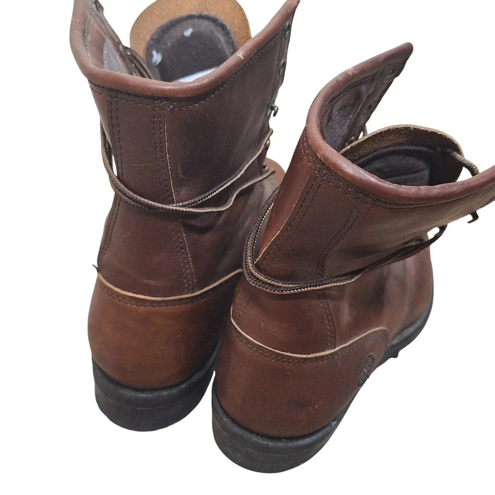 Double H Lacer Kiltie Packer Boots Brown Leather Tall Lace Up Workwear Mens 11